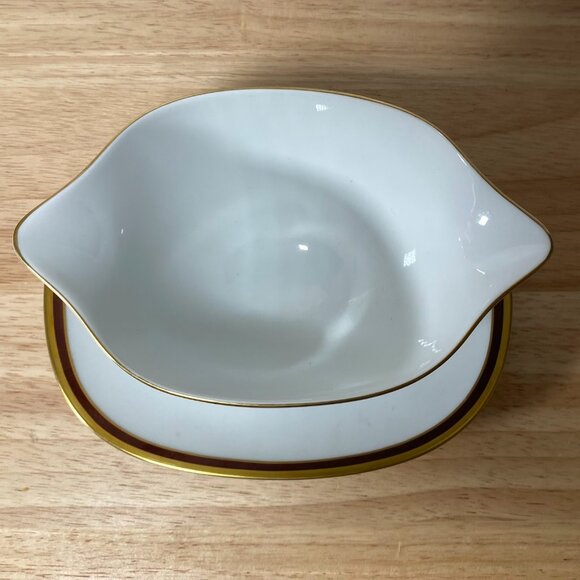 ROSENTHAL - CONTINENTAL 3483 Gravy Boat with Attached Underplate -Gold Trim, NEW - Picture 2 of 4